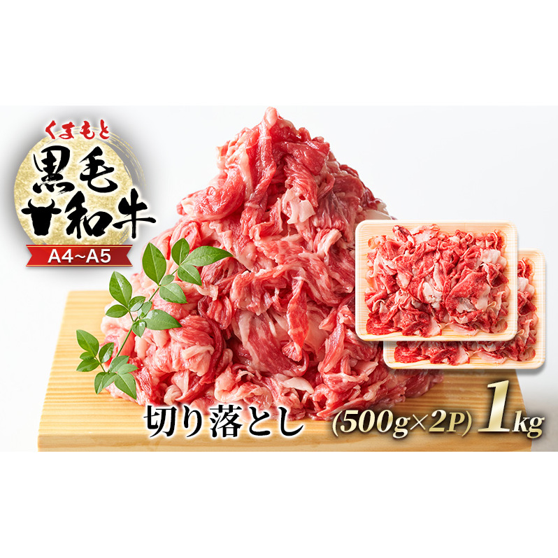 牛肉 A4〜A5 くまもと 黒毛和牛 切り落とし 1kg (500g×2p) 肉 お肉 ※配送不可:離島熊本県錦町17000鍋セット・総菜・加工食品総菜