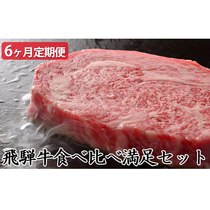 【6ヶ月定期便】飛騨牛食べ比べ満足セット岐阜県輪之内町400000肉牛肉
