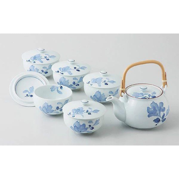 【AB1058】【波佐見焼】 土瓶急須と蓋付き来客お湯呑 辻が花 【西海陶器】1 11557長崎県63000雑貨・日用品食器・グラス