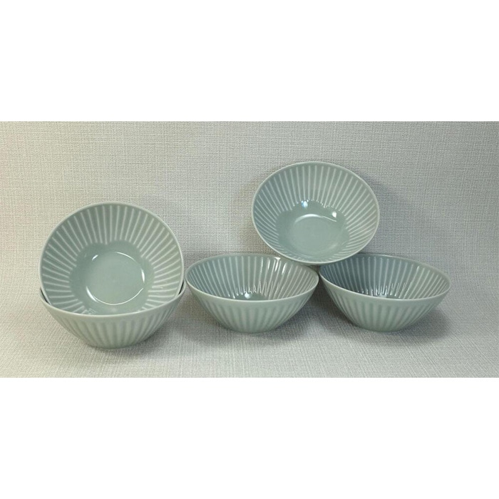 【AB1082】【波佐見焼】φ14.5cmの小鉢5個組  花ふわりグレー 【西海陶器】 5 10143長崎県13000雑貨・日用品食器・グラス