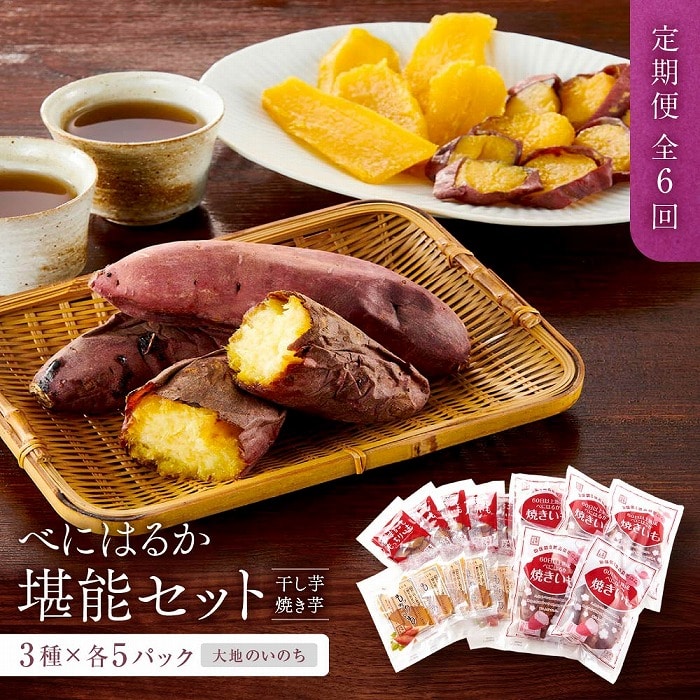 【定期便 全6回】べにはるか 堪能セット(干し芋・焼き芋) 3種 各5パック <大地のいのち>長崎県213000菓子・スイーツその他 和菓子