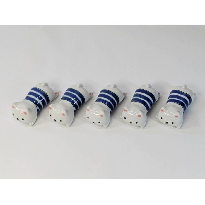 【波佐見焼】箸置き5個組 CAT青 【西海陶器】 5 20800長崎県18000雑貨・日用品食器・グラス