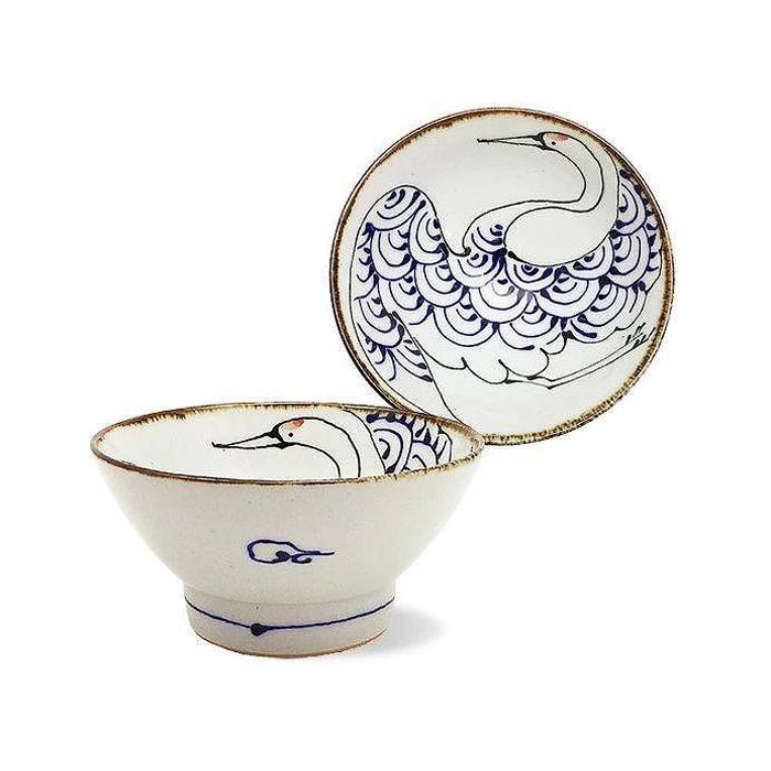 【波佐見焼】 手描きのクラワンカ茶碗 鶴 【西海陶器】1 18195長崎県13000雑貨・日用品食器・グラス