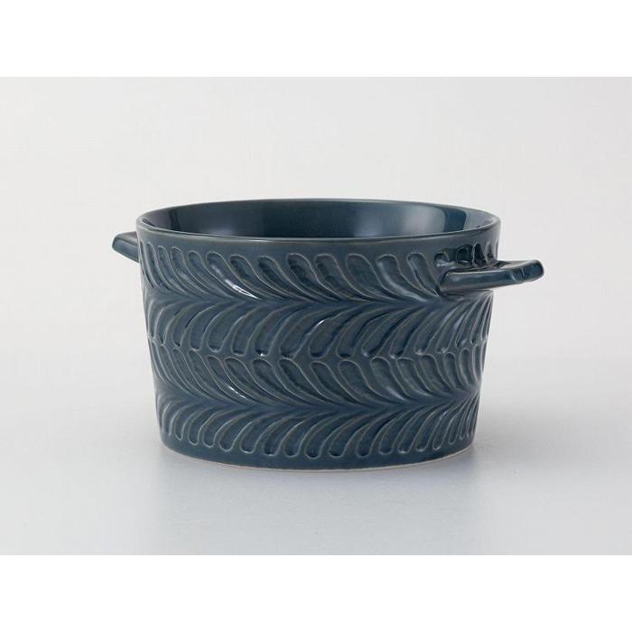 【波佐見焼】 オーブンも使える手付のボール(375ml)デニム 【西海陶器】1 24664長崎県12000雑貨・日用品食器・グラス