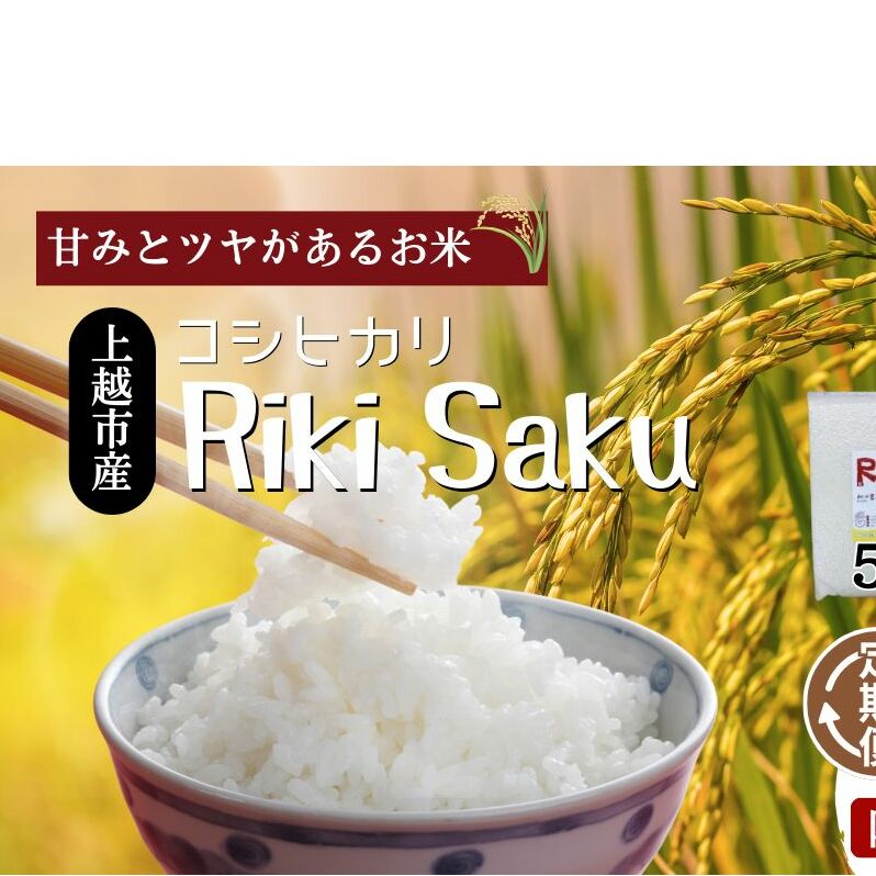【定期便】令和7年産 新潟県上越市産定期便 12回 【全12回お届け】★毎月1〜10日発送の定期便★ Riki-saku コシヒカリ 5kg×2袋【アフコ・秋山農場のPB米】 こしひかり 米 お米 12ヶ月新潟県上越