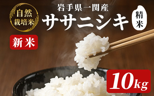 《 新米先行予約 》令和7年産 新米 自然栽培米 ササニシキ 10kg 【精米】岩手県一関市42000米・パン玄米・雑穀米・もち米・餅