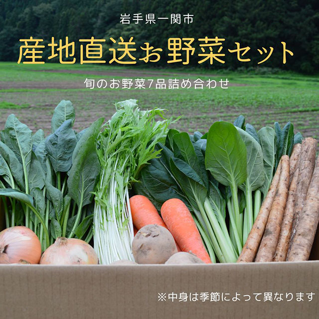 <思いやり型返礼品(支援型)>季節の野菜7品 詰め合わせ岩手県一関市13500野菜・きのこ