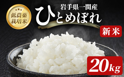 《 新米先行予約 》令和7年産 新米 低農薬栽培米 ひとめぼれ 20kg 【精米】岩手県一関市47500米・パン白米