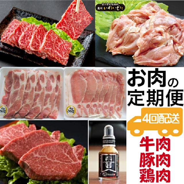 【定期便/4回お届け】お肉の定期便 牛肉・豚肉・鶏肉岩手県一関市116000肉牛肉