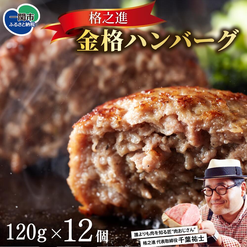 \TVで紹介されました!/ 格之進 金格 ハンバーグ ( 120g ×12個 )  冷凍 小分け 個包装 高評価  人気 プレミアム ハンバーグ 【 高級 国産 牛肉 豚肉 白金豚 おかず 惣菜 おすすめ 肉 ビーフ ポ