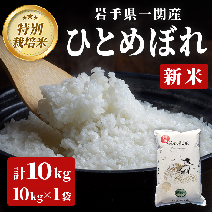 ≪ 令和7年産 新米 ≫ 特別栽培 ひとめぼれ 10kg(10kg×1袋)  清流が育んだお米 げいび清流米 岩手県産岩手県一関市30500米・パン白米