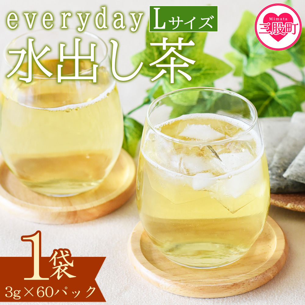 <everday 水出し茶 1袋(Lサイズ)> 有機緑茶 お茶 茶葉 tea 緑茶 製茶 水出し アイス ティーバッグ マグボトル お手軽 小分け 飲料類 水分補給 国産 宮崎県産 九州産 スポーツ アウトドア お