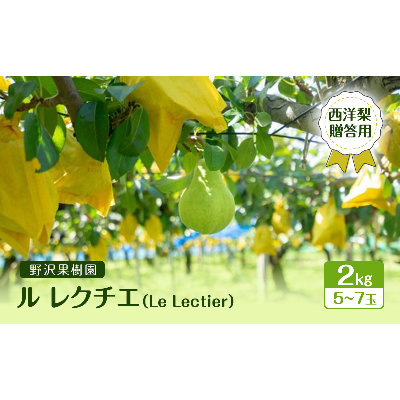 野沢果樹園 ル レクチエ(Le Lectier)2kg 5〜7玉 西洋梨 【贈答用】新潟県新潟市12000果物・フルーツりんご・梨