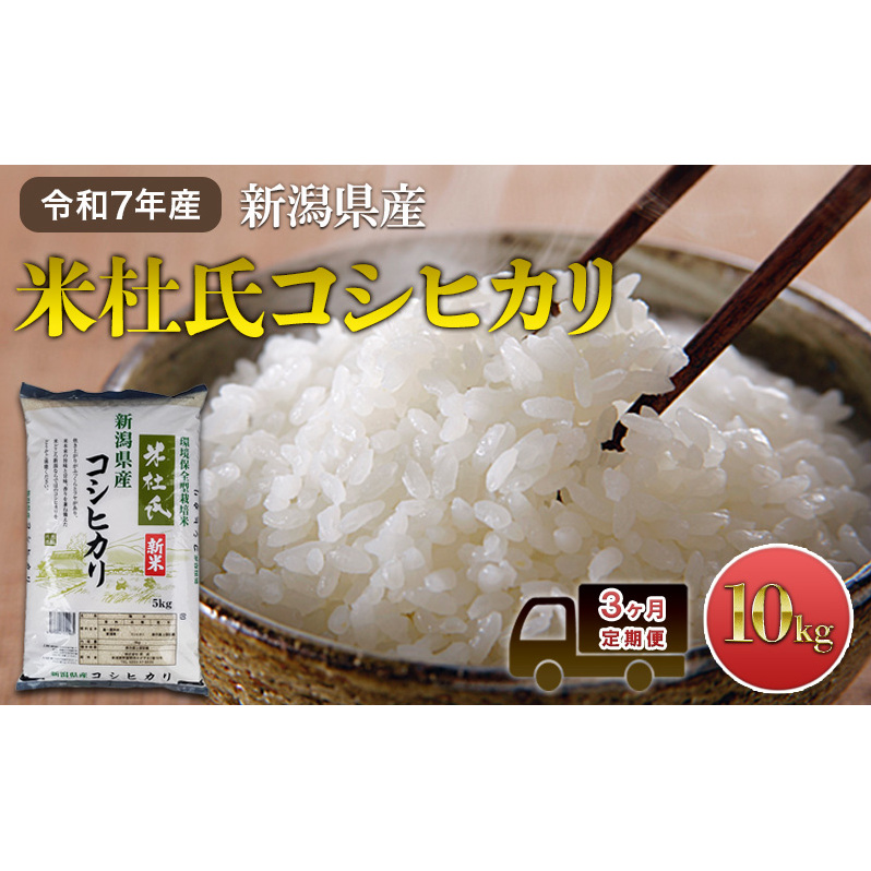 【3ヶ月定期便】令和7年産 新潟米杜氏コシヒカリ10kg(5kg×2)新潟県新潟市110000米・パン白米