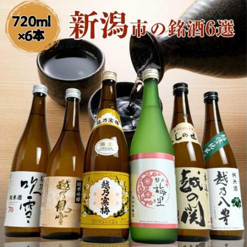 日本酒 飲み比べセット 越後銘門酒会 新潟市の銘酒 飲み比べ 720ml×6本 (越乃寒梅 越乃梅里 越乃八豊 越の関 雪乃風雪 越路吹雪)N726A 新潟 セット 辛口 ギフト 正月 年越し新潟県新潟市27000