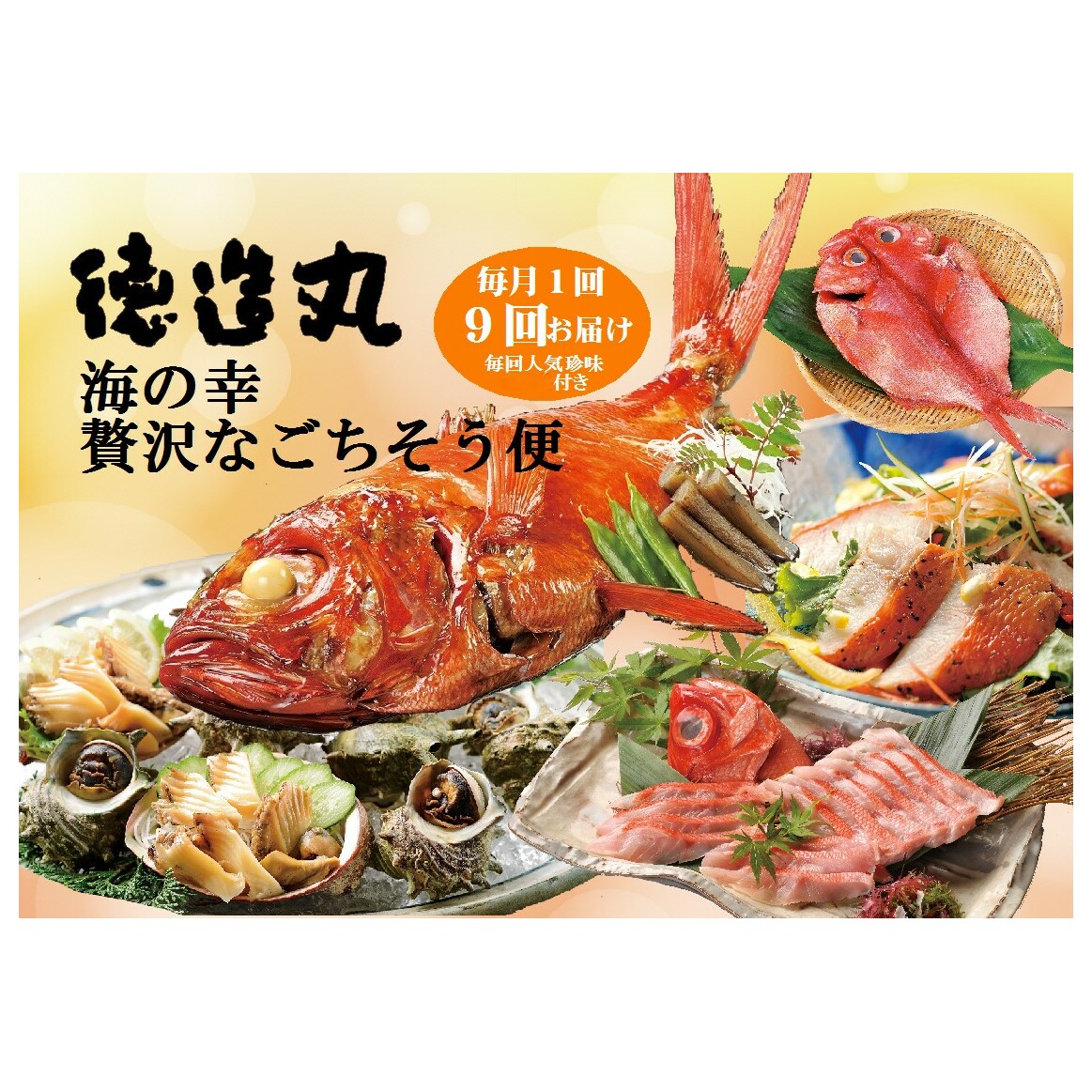 (冷凍) 贅沢なごちそう定期便 毎月1回×9回コース+毎回人気の珍味付き I009 / 徳造丸 金目鯛 海の幸 海鮮 静岡県 東伊豆町静岡県東伊豆町300000魚介・海産物その他 魚介・海産物
