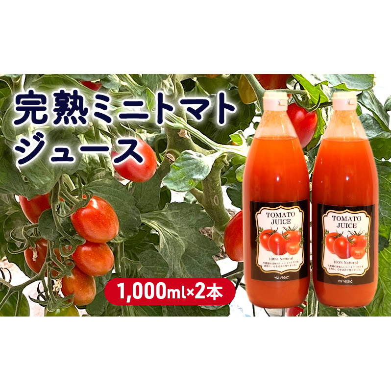 完熟ミニトマトジュース 1,000ml×2本 果汁飲料 野菜飲料 ジュース 美味しい 苦手 子供 飲める 癖 すっきり 栄養 健康 セット 長野県小諸市12000お茶・飲料果汁・野菜飲料