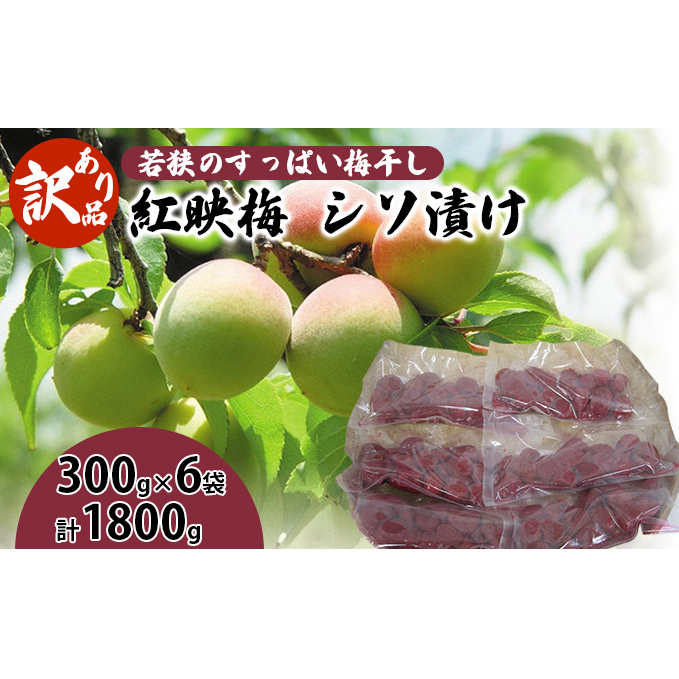 若狭のすっぱい梅干し 訳あり品(300gを6袋、合計1800g)紅映梅 シソ漬け しそ漬け 昔ながらのすっぱい 梅ぼし 塩分18% 紅映梅は種が小さく肉厚 おにぎりの具 お弁当 福井県若狭町15000鍋