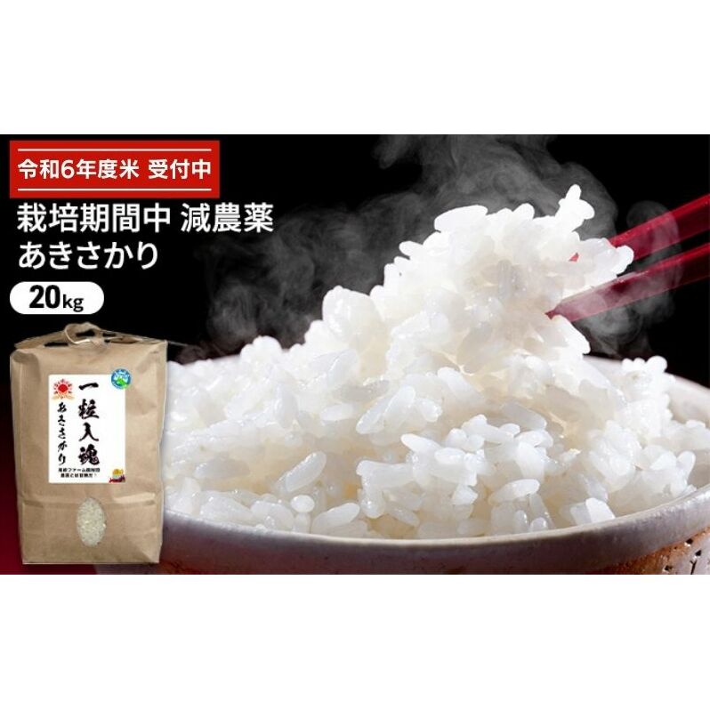 令和6年産 栽培期間中減農薬 あきさかり 20kg お米 精米 白米 玄米 銘柄米 ご飯 おにぎり お弁当 美白米 強い甘み ほどよい粘り 福井県若狭町37000米・パン白米
