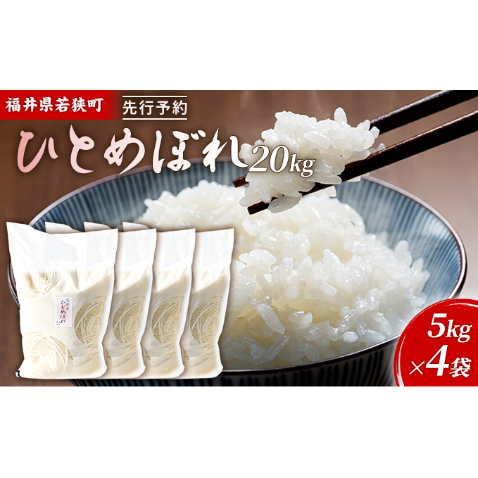 令和7年産 福井県若狭町 ひとめぼれ (一等米) 20kg(神谷農園) 5kg×4袋 お米 ブランド米 銘柄米 ご飯 おにぎり お弁当 産地直送 和食 主食 福井県若狭町55000米・パン白米
