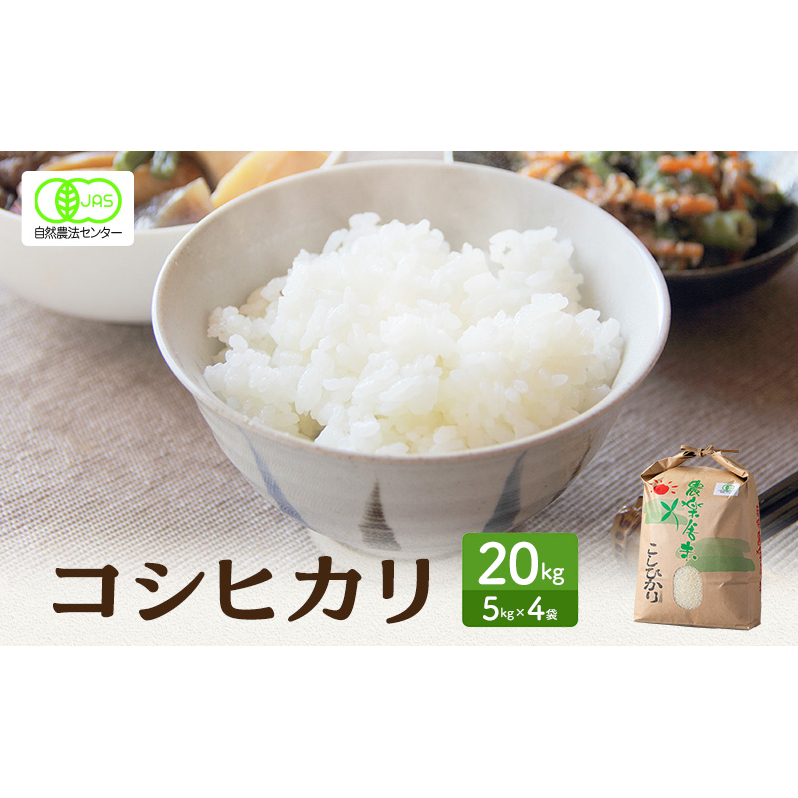 米 有機JAS 認証 コシヒカリ 白米 20kg こしひかり お米 おこめ こめ コメ 白米 精米 ご飯 ごはん 福井県福井県若狭町74000米・パン白米