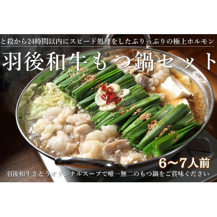 羽後和牛もつ鍋セット6〜7人前 しょうゆ味 鍋物 グルメ 新鮮ホルモン 夕飯 集まり イベント 女子会 忘年会 新年会 鍋料理 秋田県羽後町24000肉牛肉