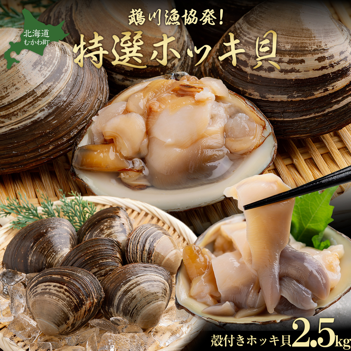 鵡川漁協発!特選ホッキ貝(2.5kg) MKWV001北海道むかわ町13000魚介・海産物