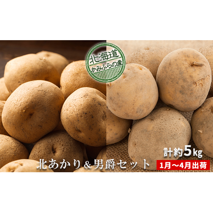 越冬じゃがいも2種食べ比べセット計約5kg≪北海道上富良野産≫ 野菜 詰合せ 芋 北海道上富良野町10000野菜・きのこじゃがいも・イモ類