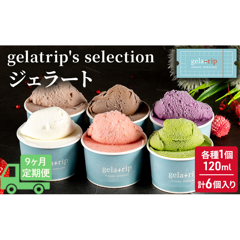 ≪9ヵ月定期便≫gelatrip's selection ジェラート6個BOX 北海道上富良野町99000菓子・スイーツアイス・ジェラート