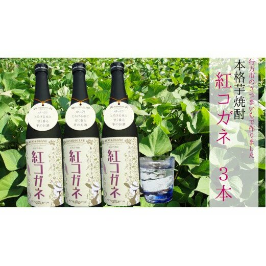 CT-16 【本格芋焼酎】紅コガネ(720ml)×3本茨城県行方市14000酒・アルコール焼酎