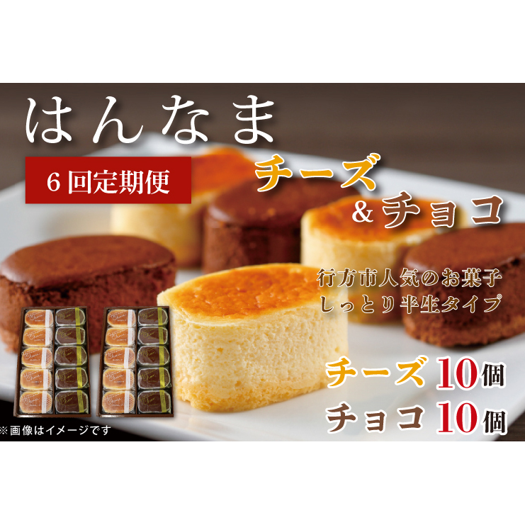 H-40 【6回定期便】はんなまチーズ10個・はんなまちょこ10個茨城県行方市84000菓子・スイーツケーキ・カステラ