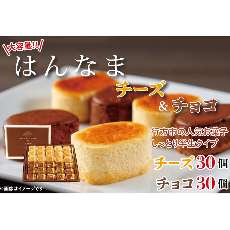H-48 大容量!!はんなまちーず30個・はんなまちょこ30個のセット茨城県行方市40000菓子・スイーツケーキ・カステラ