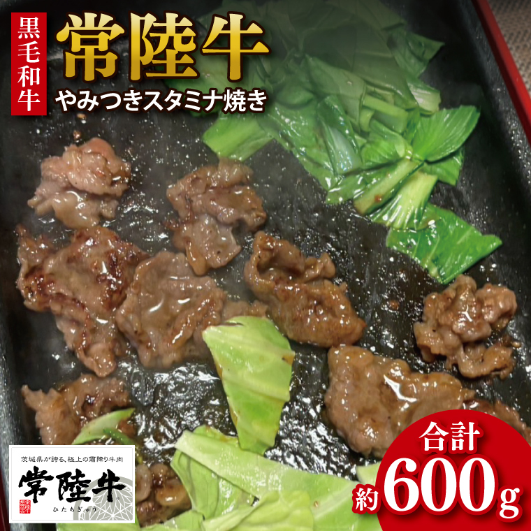 【数量限定】【最短7日発送】黒毛和牛 常陸牛 やみつきスタミナ焼 約300g×2パック|肉 牛肉 和牛 国産 茨城県産 すぐ 届く(HI-2)茨城県行方市8000肉牛肉