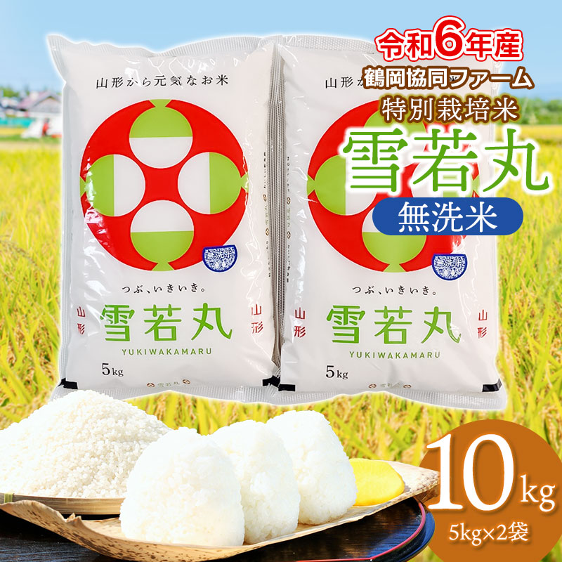 【令和6年産】 特別栽培米雪若丸 無洗米 10kg (5kg×2袋) 山形県鶴岡産 鶴岡協同ファーム山形県鶴岡市18000米・パン無洗米