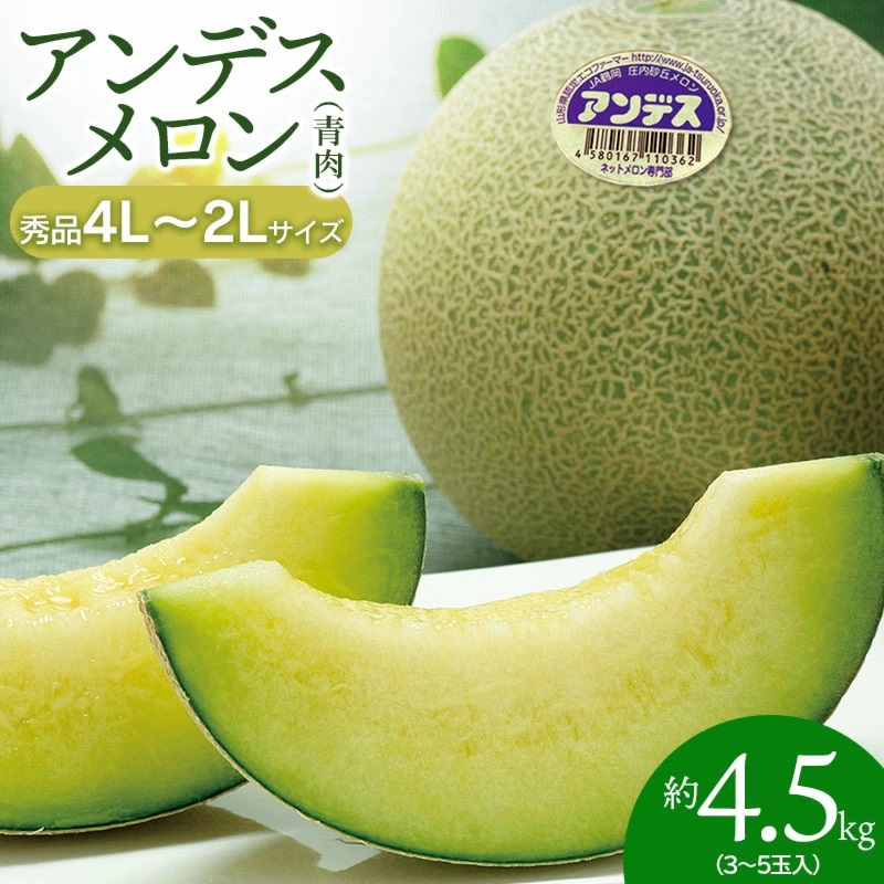 【令和7年産先行予約】 アンデスメロン 3玉〜5玉 秀品 4L〜2L K-739 JA鶴岡山形県鶴岡市15000果物・フルーツ