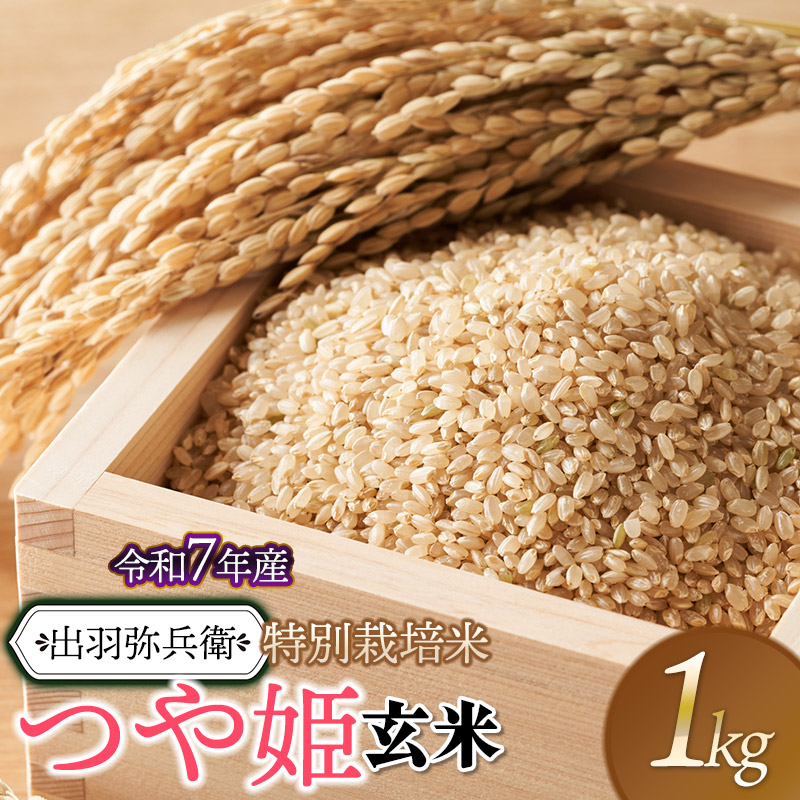 【令和7年産】【新米】特別栽培米 つや姫 【玄米】 1kg 山形県鶴岡市産 出羽弥兵衛 株式会社山形県鶴岡市6000米・パン玄米・雑穀米・もち米・餅