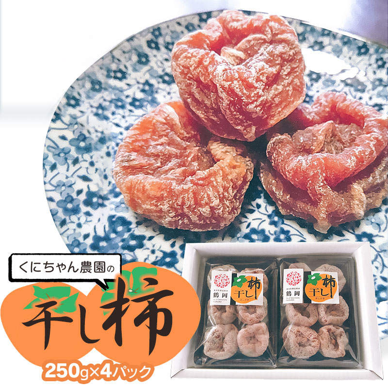 【令和8年発送】 干し柿 250g × 4パック  (1kg) 山形県鶴岡市 くにちゃん農園 K-737山形県鶴岡市13500果物・フルーツ
