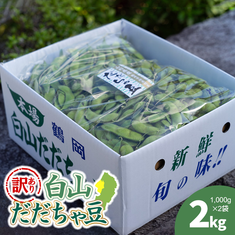 【令和8年産先行予約】【訳あり】白山だだちゃ豆 2kg(1kg × 2袋) 長五郎山形県鶴岡市9500野菜・きのこ豆類