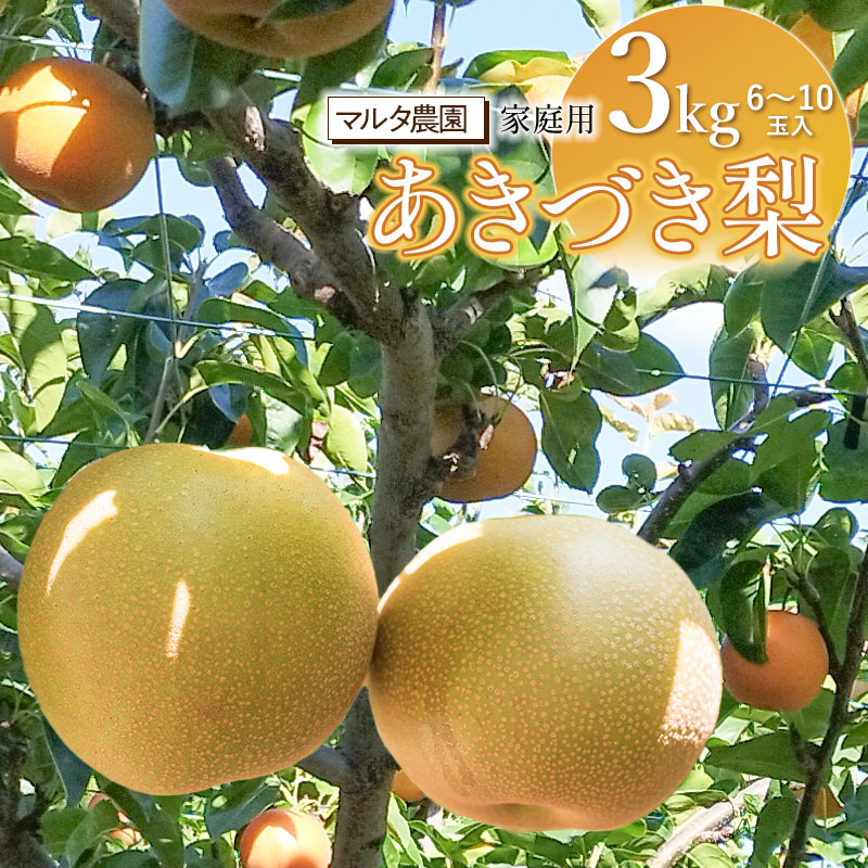 【令和7年産】家庭用 和梨 あきづき 3kg(6〜10玉) マルタ農園山形県鶴岡市12000果物・フルーツ