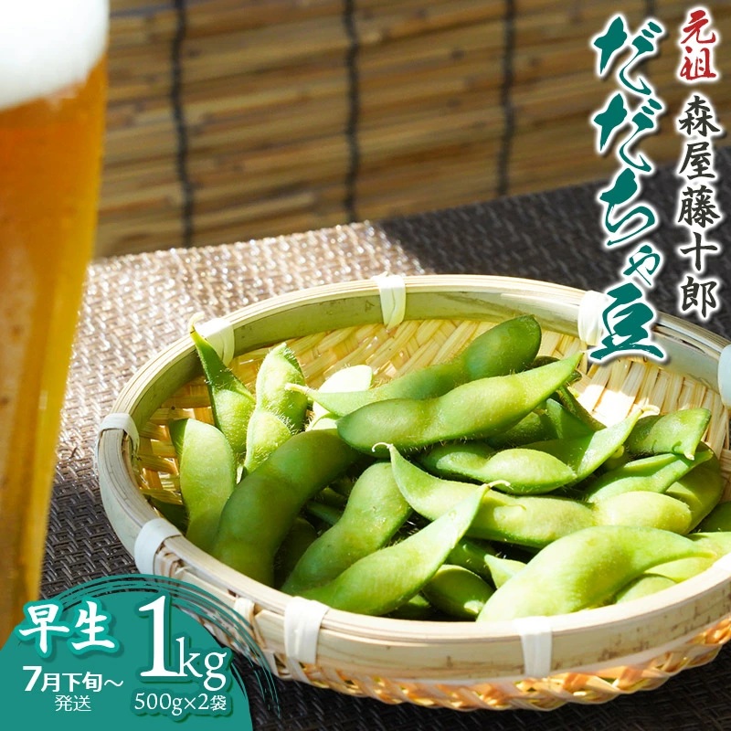 【令和8年産先行予約】”元祖”森屋藤十郎の白山産だだちゃ豆「早生」1kg(500g×2袋) 鶴岡特産 K-831山形県鶴岡市12500野菜・きのこ豆類