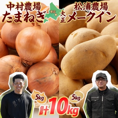 十勝 玉ねぎ 5kg メークイン じゃがいも 5kg 計10kg 農家さんのお野菜 北海道 帯広市【1514129】北海道帯広市12000野菜・きのこ玉ねぎ・ねぎ