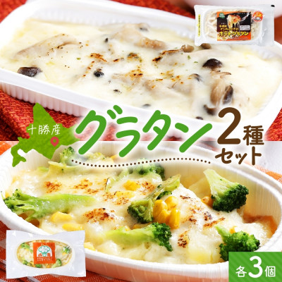 十勝 グラタン2種セット 各3個 ブロッコリー ポテト レンジであたため 北海道 帯広市【配送不可地域:離島】【1608964】北海道帯広市14000鍋セット・総菜・加工食品総菜