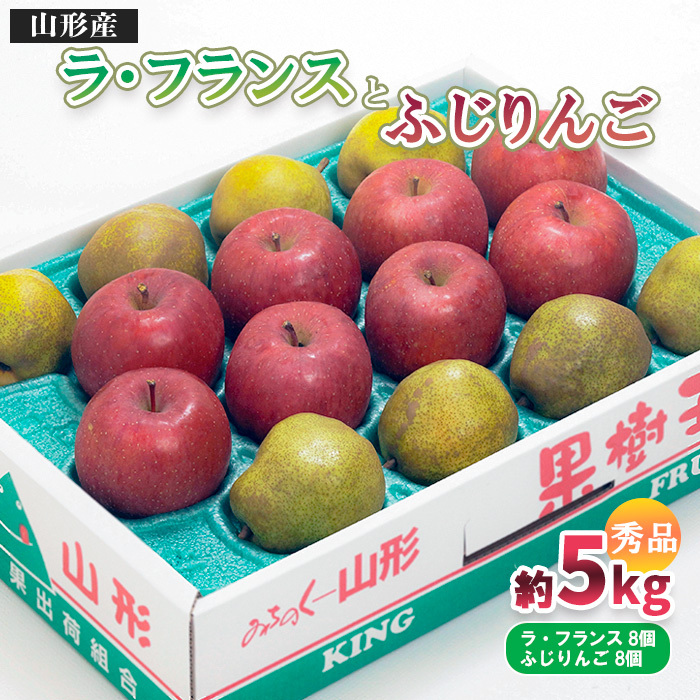 山形市産 ふじりんご・ラ・フランス 詰合せ 5kg FY25-846山形県山形市14000果物・フルーツりんご・梨