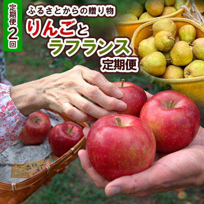 【定期便2回】ふるさとからの贈り物 りんごとラフランス便 【令和7年産先行予約】FS23-657山形県山形市30000果物・フルーツりんご・梨