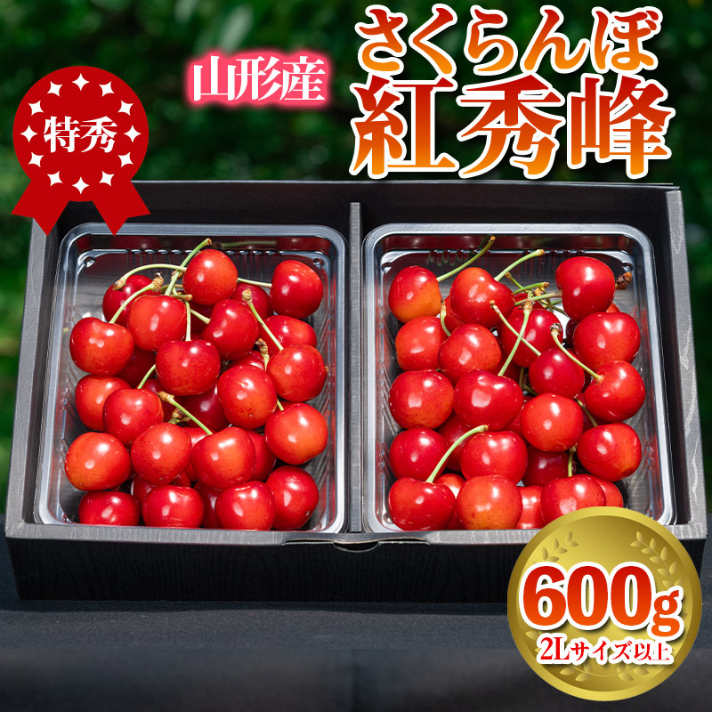 さくらんぼ 「紅秀峰」 600g 特秀品 2Lサイズ以上 山形産【令和8年産先行予約】 FS24-037山形県山形市27000果物・フルーツさくらんぼ