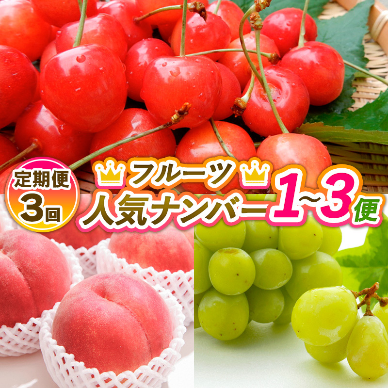 【定期便3回】フルーツ人気ナンバー1〜3便 【令和7年産先行予約】FS24-702山形県山形市30000果物・フルーツもも・すもも