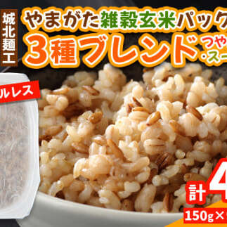 【定期便5回】やまがた雑穀玄米パックごはん 150g×9個 (つや姫・スーパー大麦・もち麦 3種ブレンド)  ラベルレス 訳あり 山形 パックライス 備蓄 保存 パックライス FY25-173山形県山形市40000米
