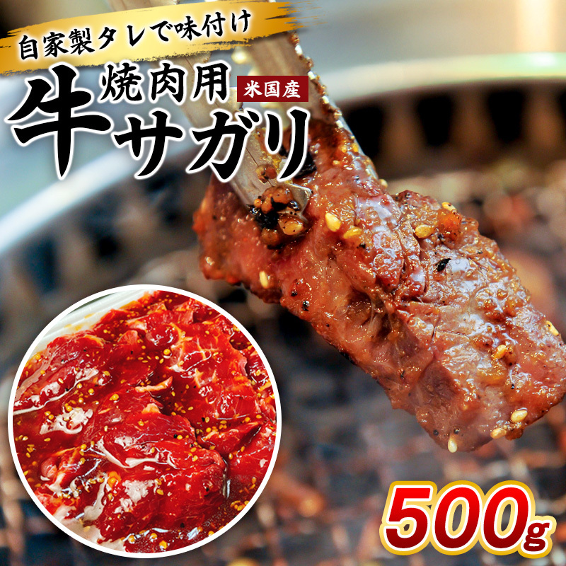 自家製タレで味付け焼肉用牛サガリ(米国産)500g FY25-236山形県山形市11000肉牛肉
