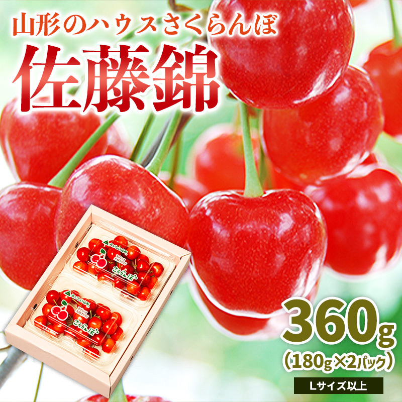 山形のハウス さくらんぼ 佐藤錦 360g(180g×2パック)Lサイズ以上 【令和8年産先行予約】FS25-049山形県山形市11000果物・フルーツさくらんぼ