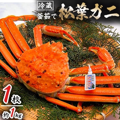 松葉ガニの本場より活〆茹でたてを即出荷 釜茹で松葉ガニ(冷蔵) 1枚 約1kg【配送不可地域:離島・北海道・沖縄・東北】【1040269】兵庫県新温泉町185000魚介・海産物カニ